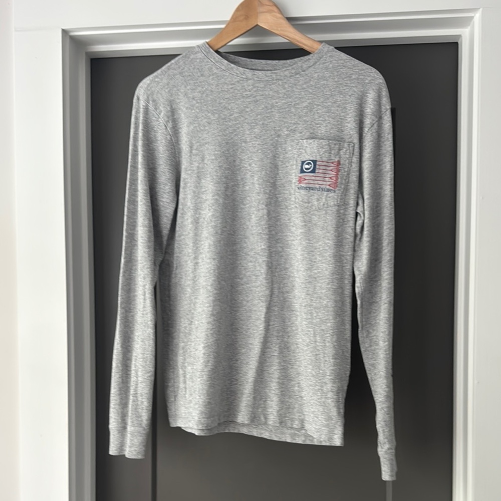 Vineyard Vines LAX Gray Long Sleeve Shirt